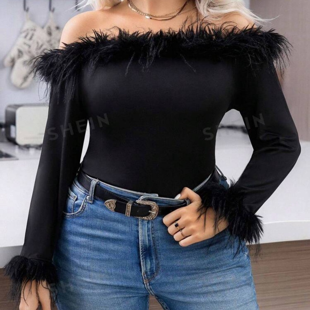 NWT Fluffy Bodysuit